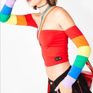 🛑 SOLD 🛑 Delia’s 🌸 rainbow 🌈  tube top 🦄